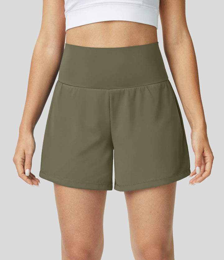 Hilara™ | 2-in-1 yoga shorts with high waist, back pocket and side pocket