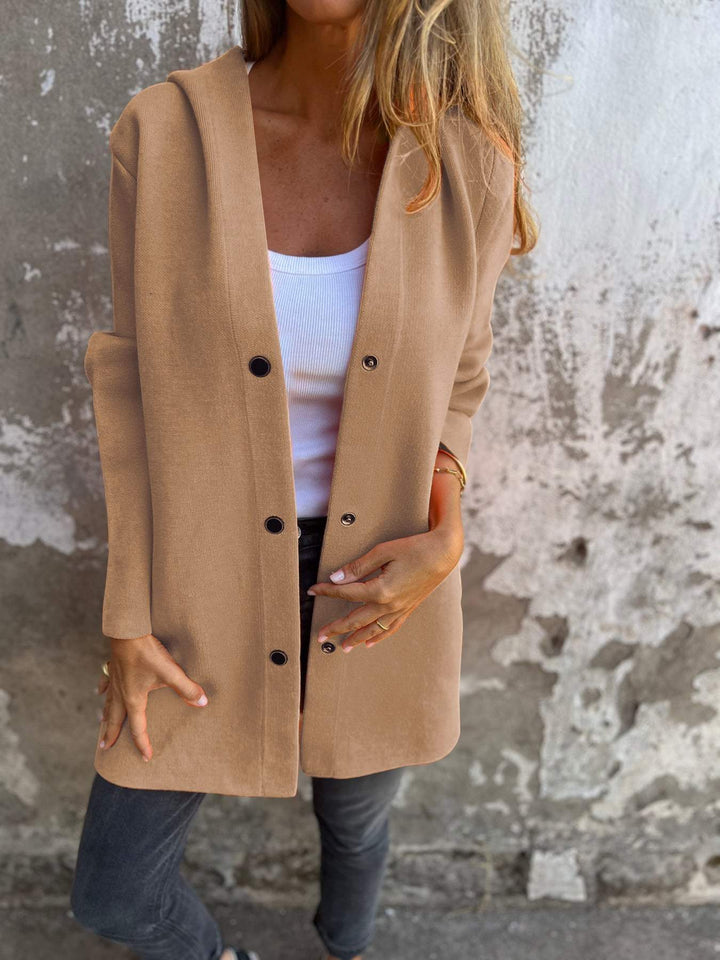 Norah | Casual single-breasted hooded jacket