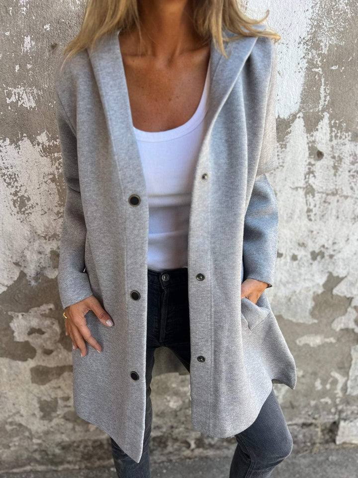 Norah | Casual single-breasted hooded jacket